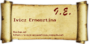 Ivicz Ernesztina névjegykártya